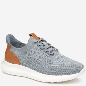 Johnston & Murphy Amherst 2.0 Knit Plain Toe gray tan leather trim sz 11.5